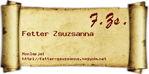 Fetter Zsuzsanna névjegykártya