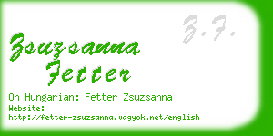 zsuzsanna fetter business card